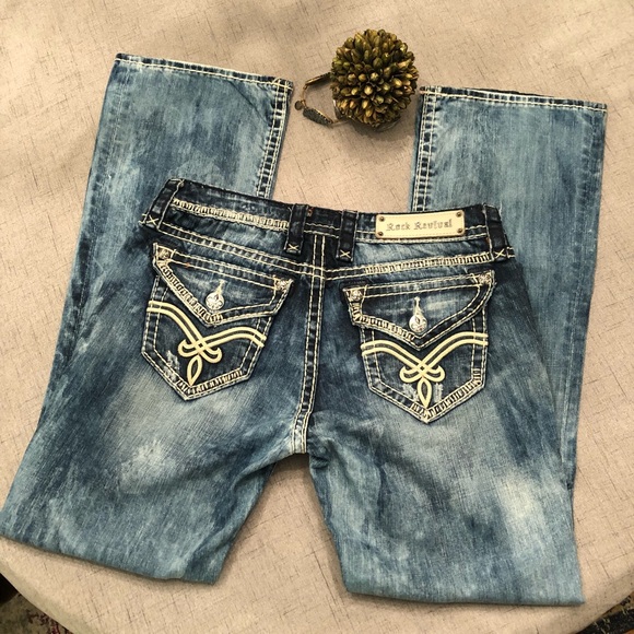 Rock Revival Denim - Rock Revival Easy Boot Acid Wash Jeans Like New